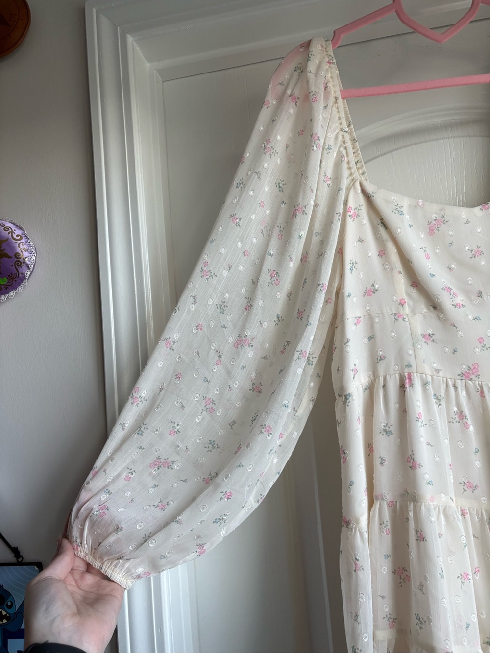 Altar'd State Cream Mini Dress with Pink Floral Print - Picture 2 of 8
